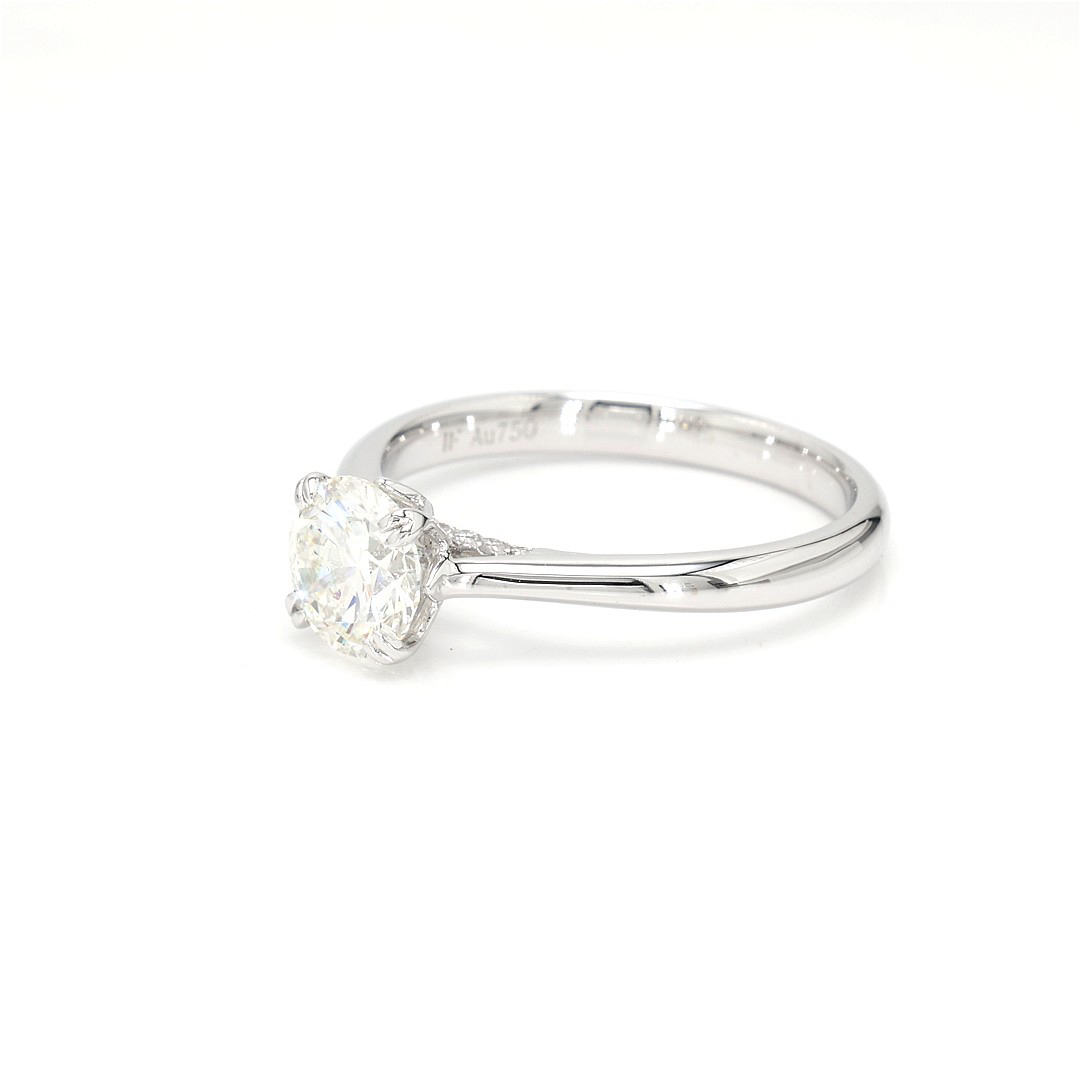 18K 1ct Round  Shaped Isabella Ring White Frame 12