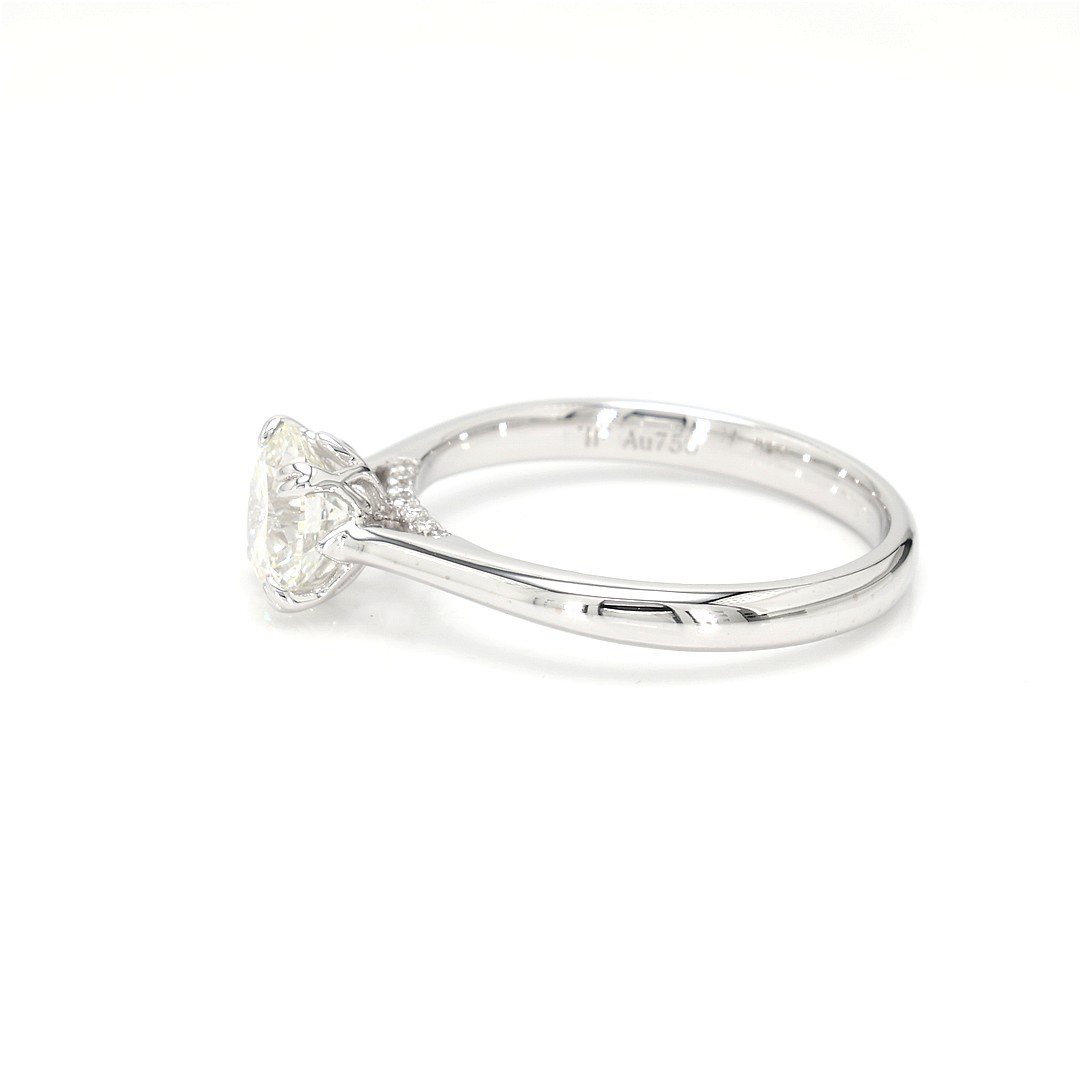 18K 1ct Round  Shaped Isabella Ring White Frame 13