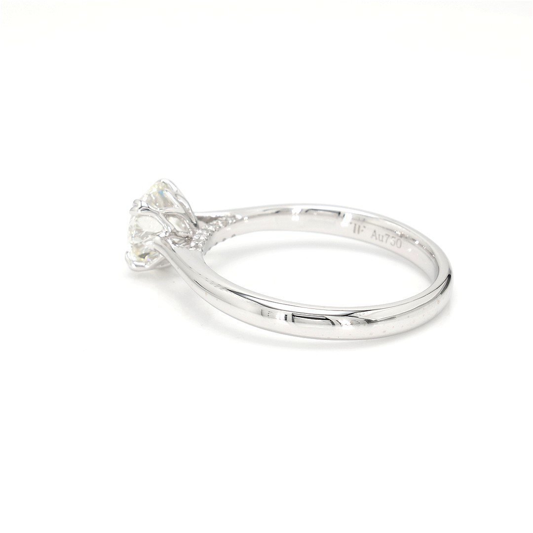 18K 1ct Round  Shaped Isabella Ring White Frame 14
