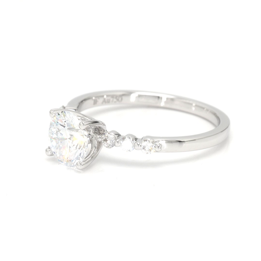 18K 1.05ct E VS1  Round  Shaped Maya White Frame 12