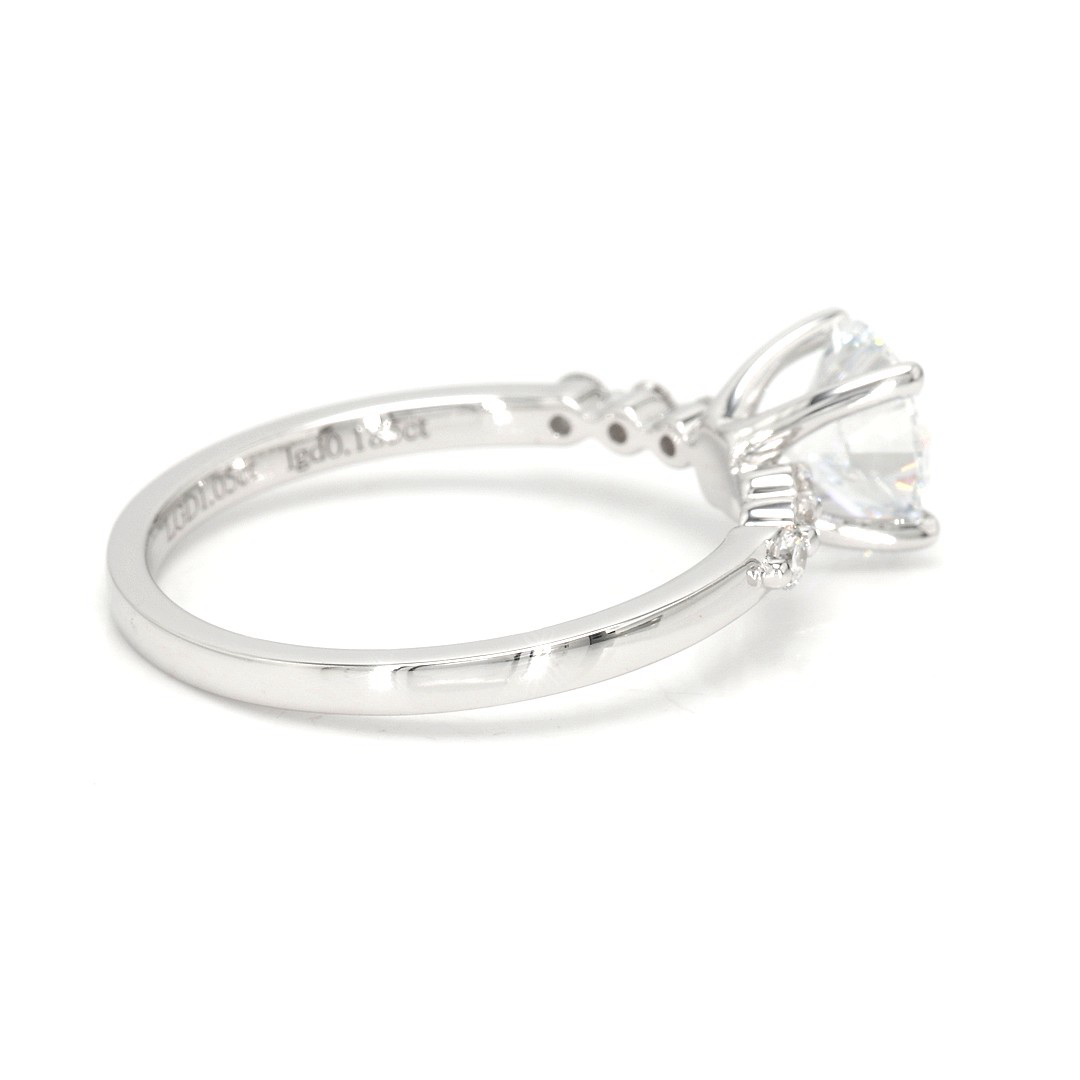18K 1.05ct E VS1  Round  Shaped Maya White Frame 18