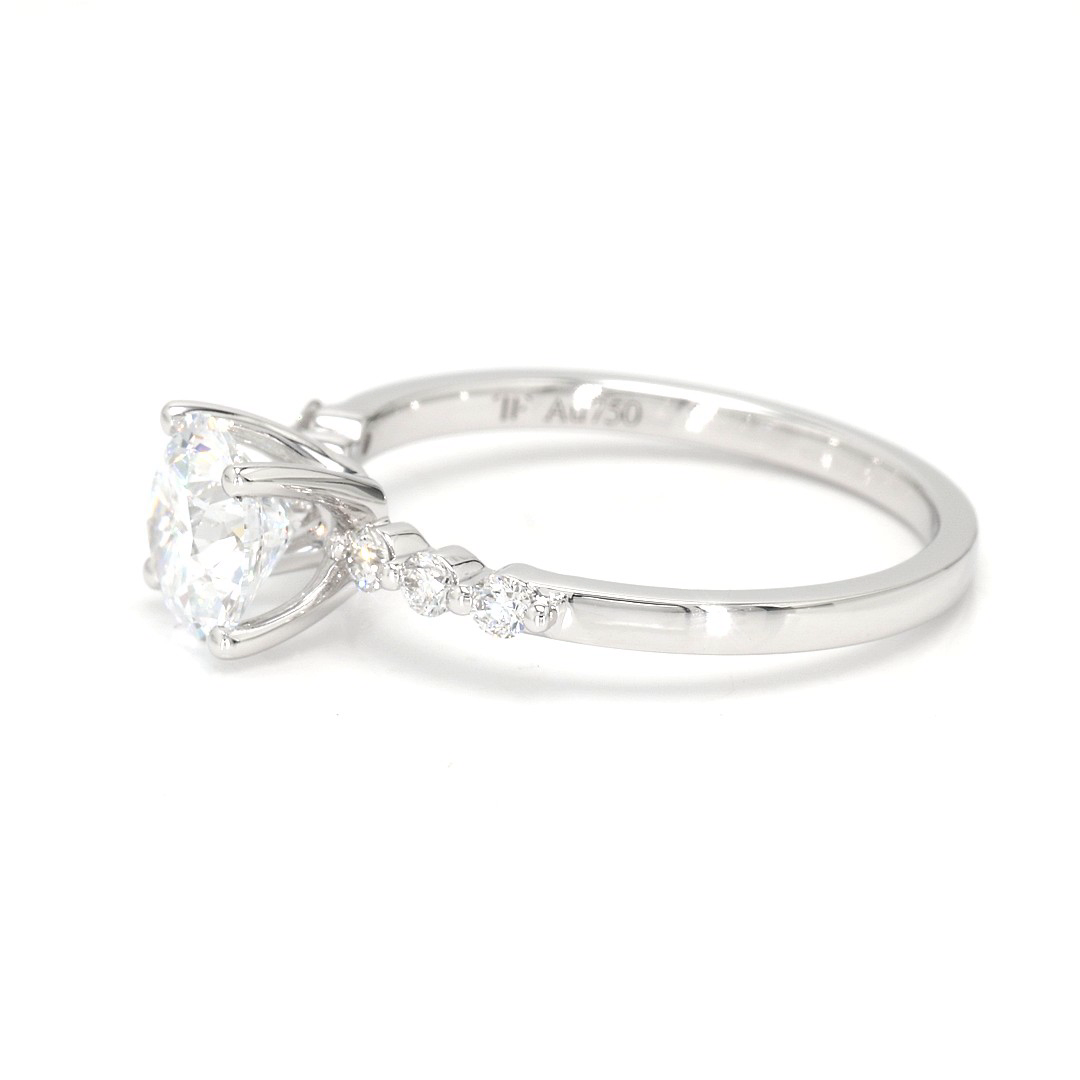 18K 1.05ct E VS1  Round  Shaped Maya White Frame 2
