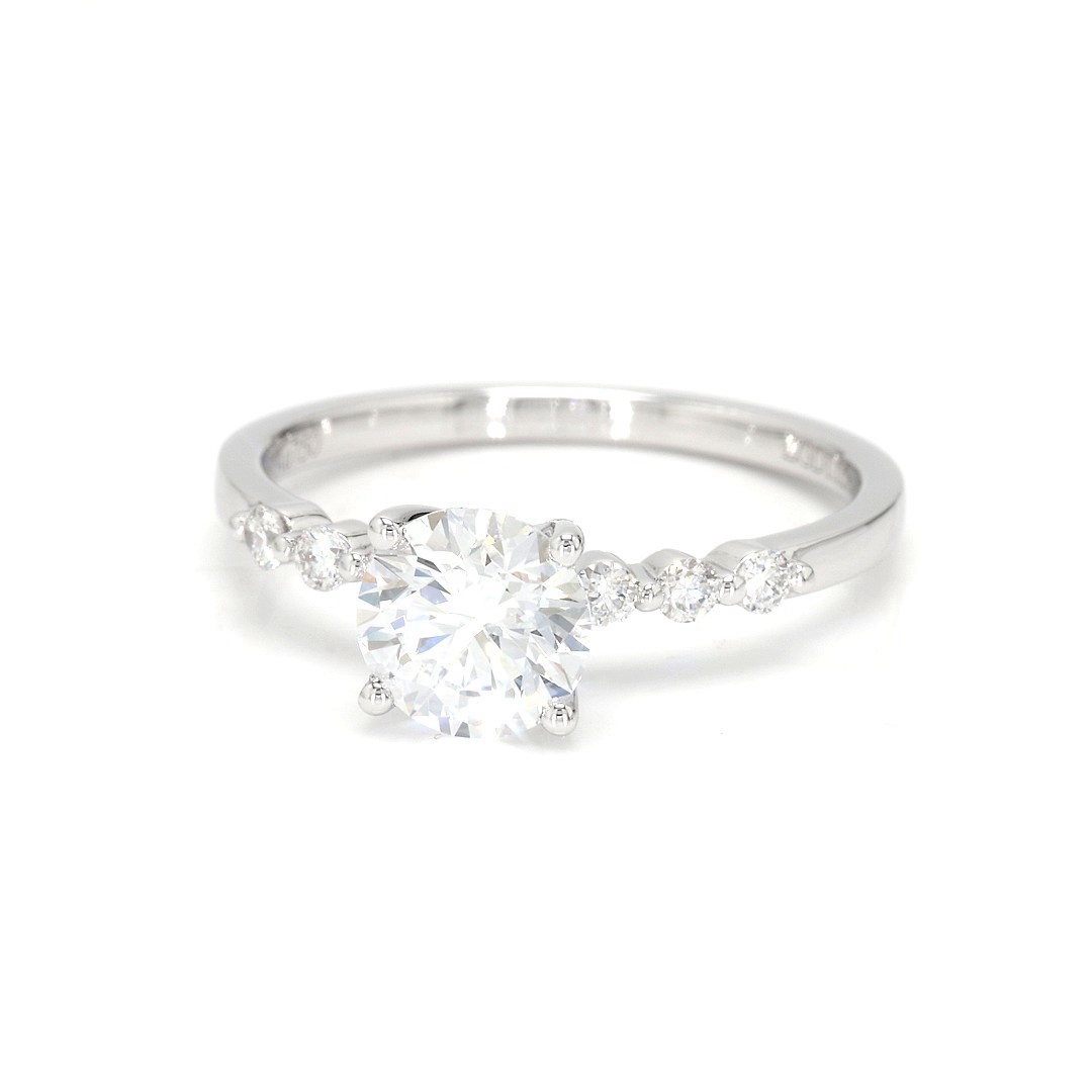 18K 1.05ct E VS1  Round  Shaped Maya White Frame 11
