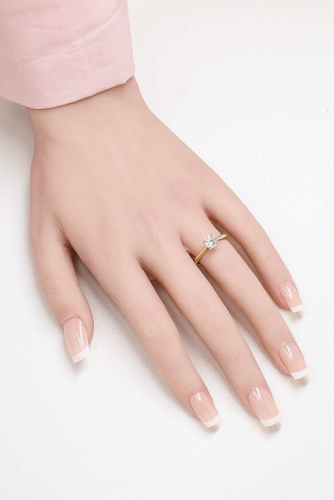 18K 0.7ct Round Shaped Florence Ring Yellow