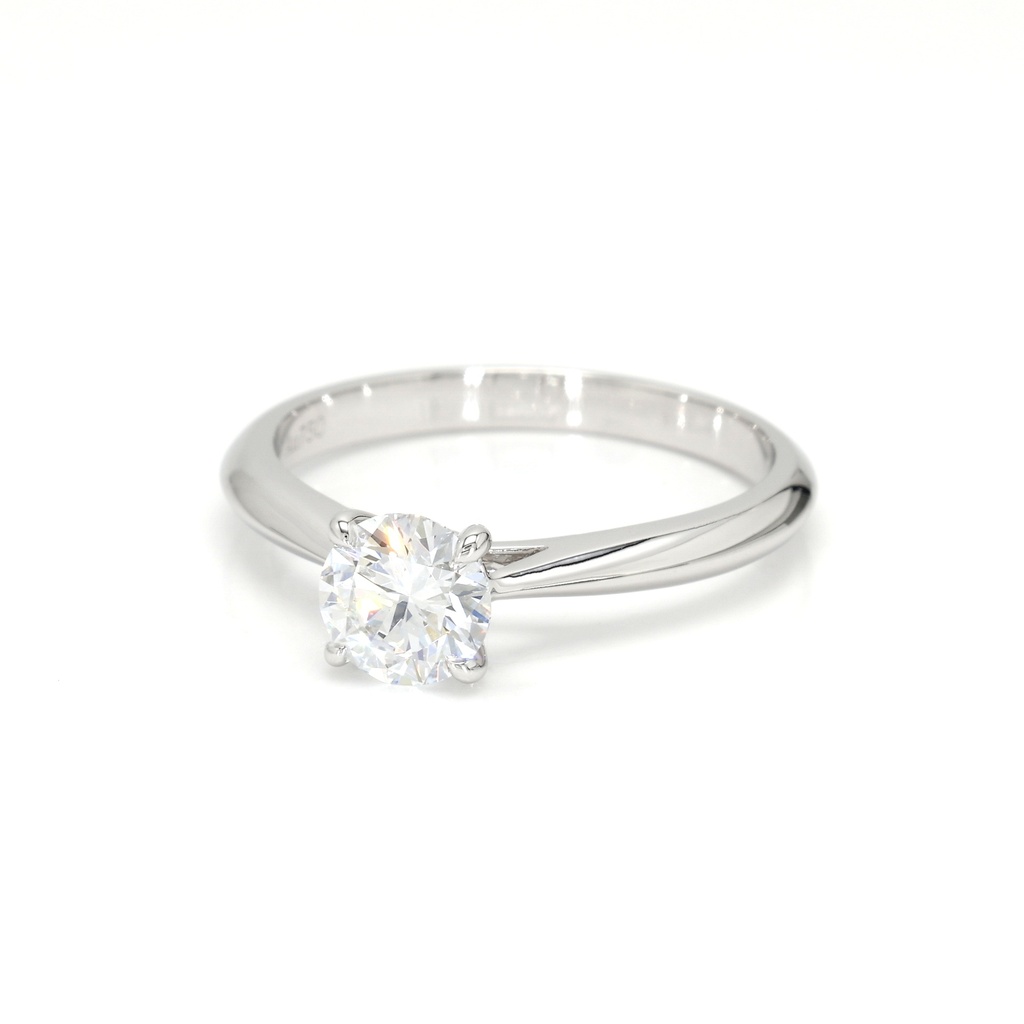 18K 0.7ct Round  Shaped Florence Ring White