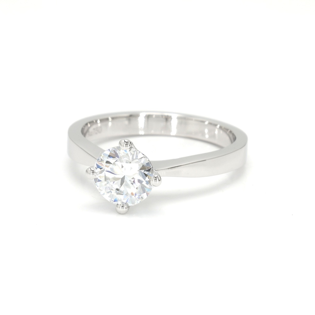 18K 1.06ct Round  Shaped Miel Ring White