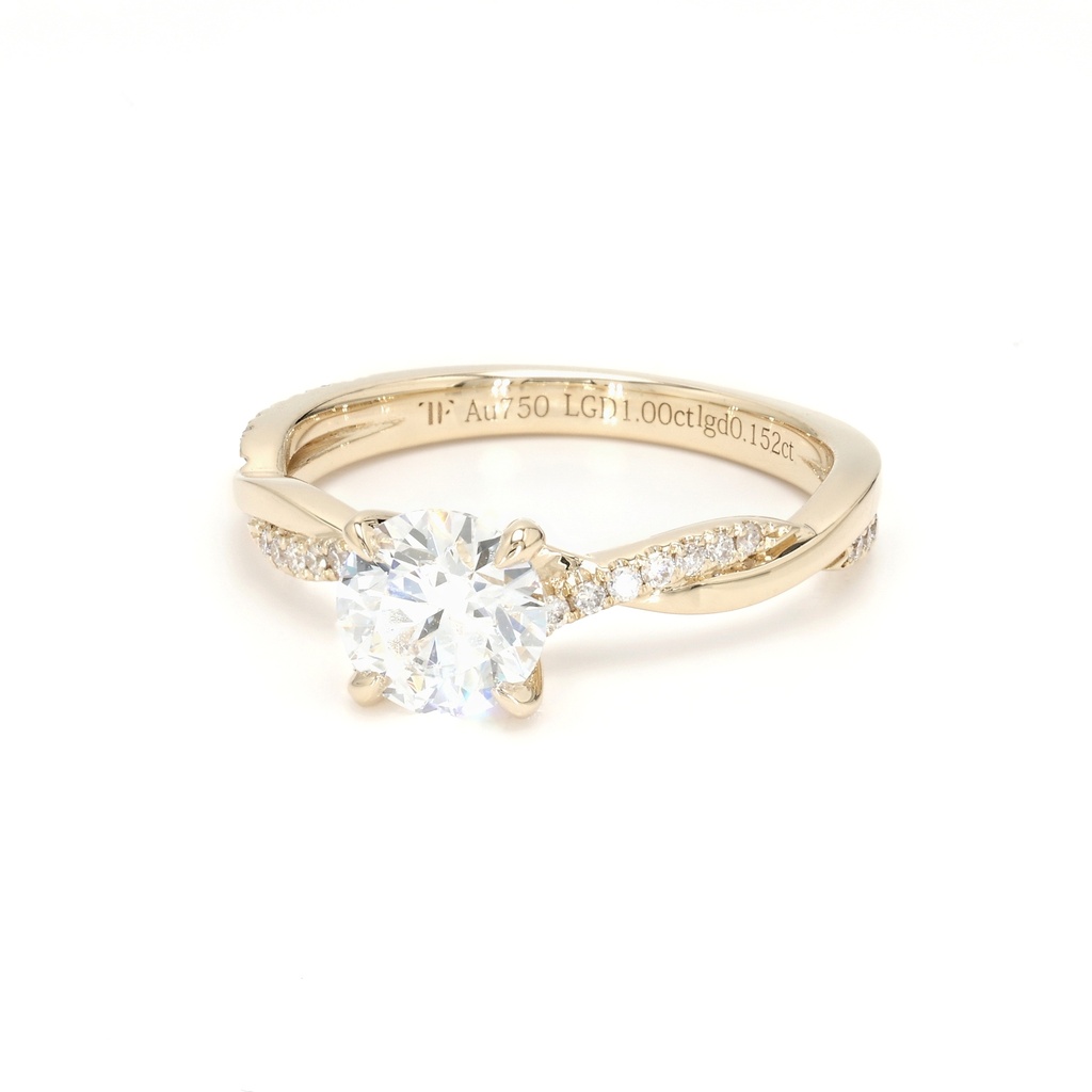18K 1ct Round  Shaped Yves Ring Yellow