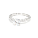 18K 1ct Round  Shaped Olivia Ring White