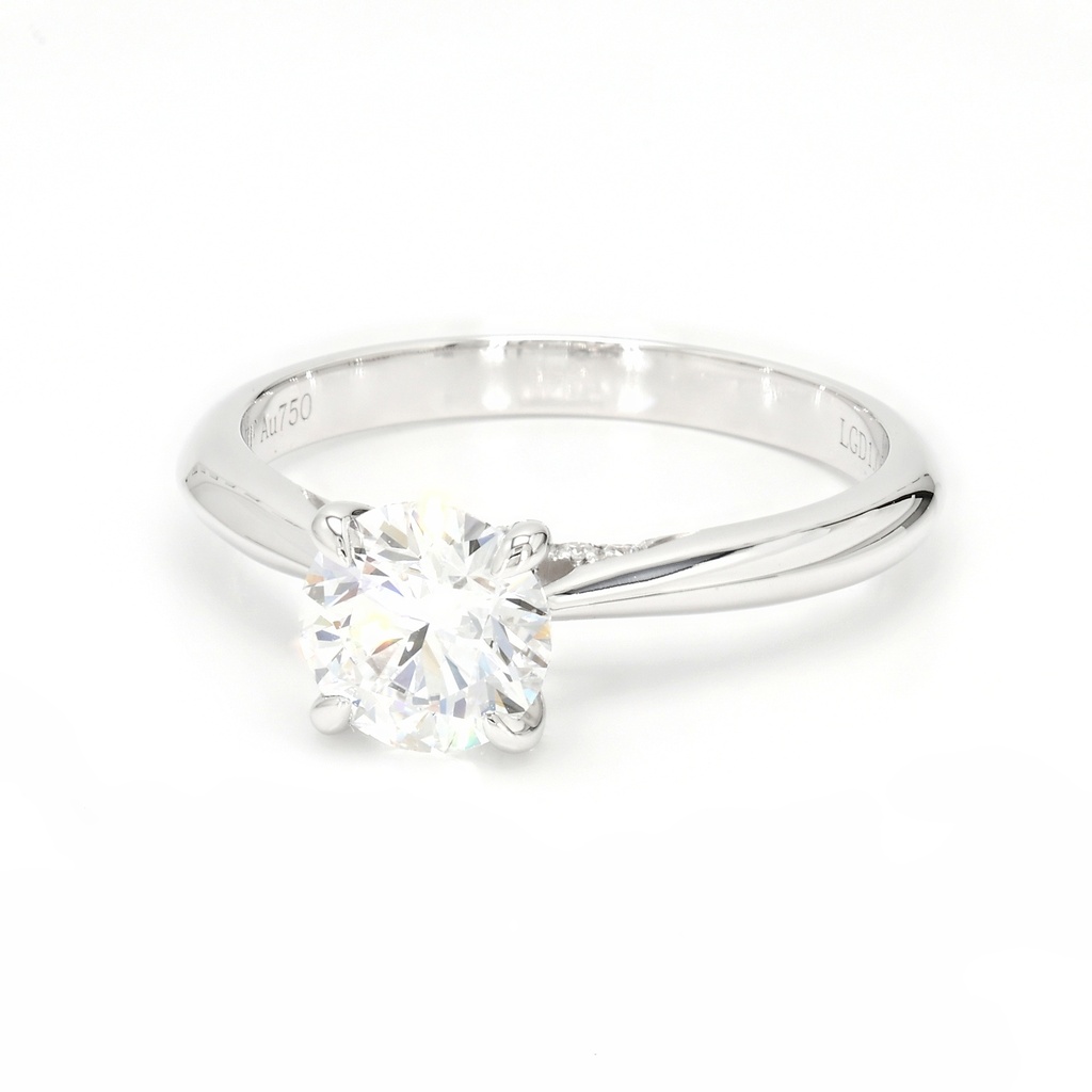 18K 1.05ct Round  Shaped Elise Ring White