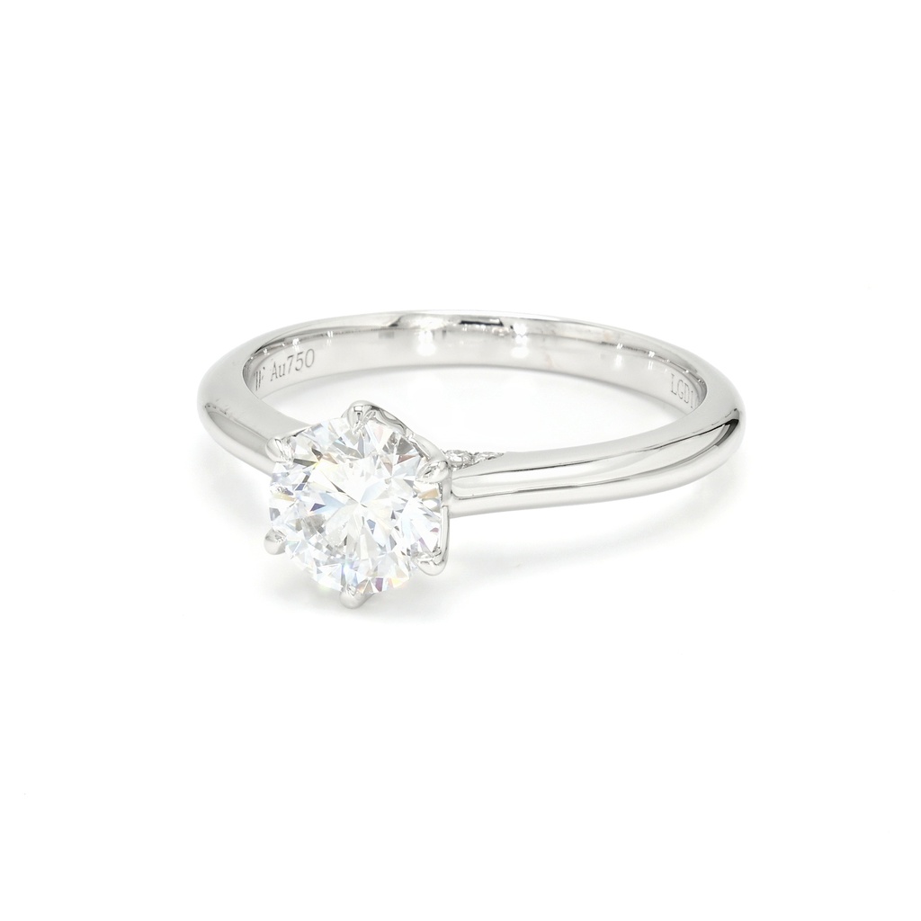 18K 1.01ct Round  Shaped Audrey Ring White