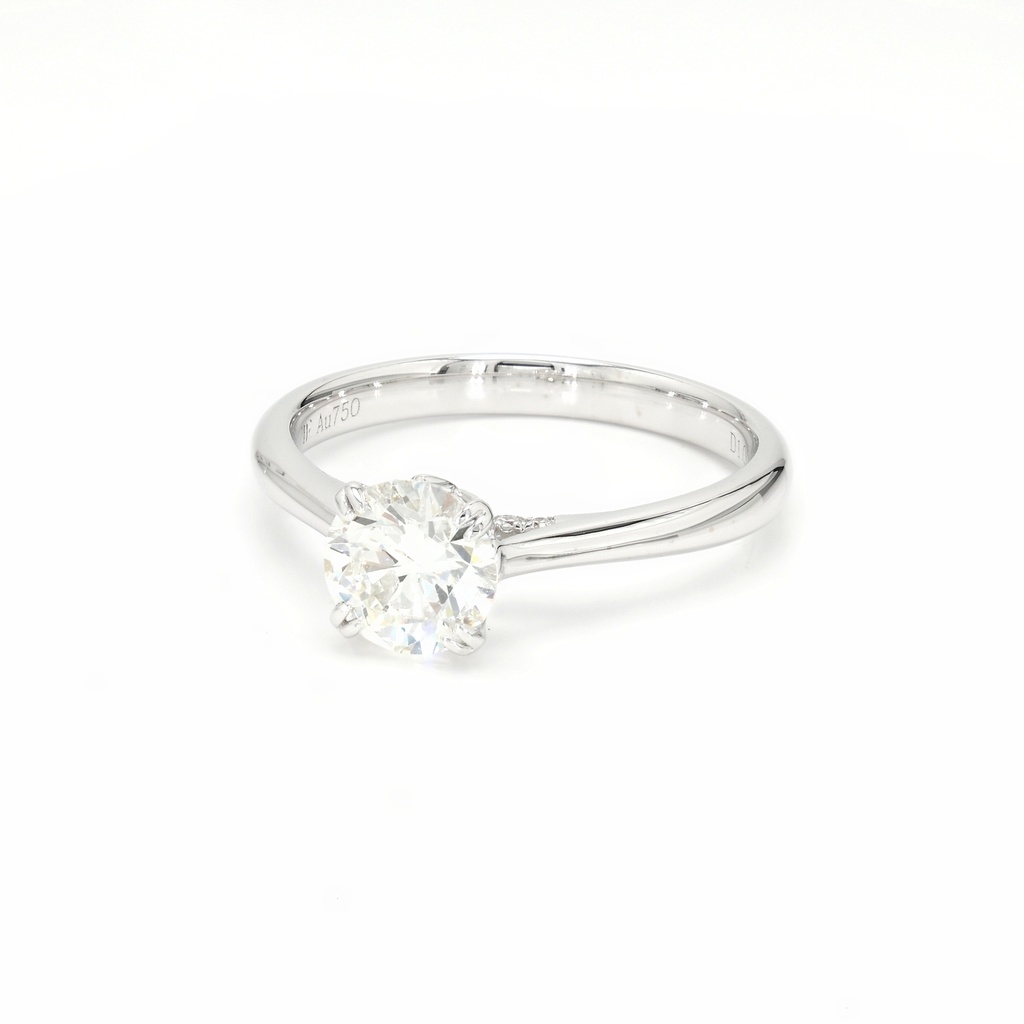 18K 1ct Round  Shaped Isabella Ring White