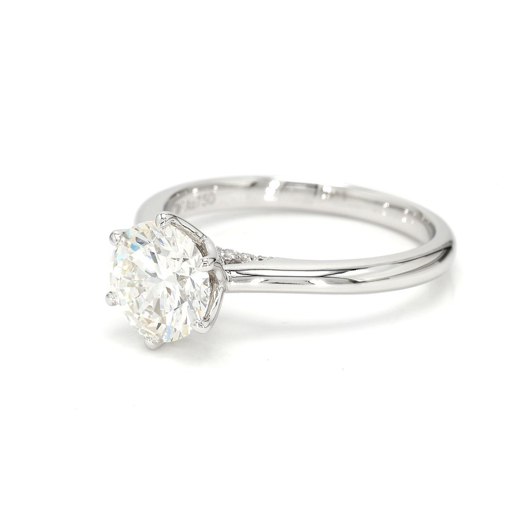 18K 1.5ct Round  Shaped Audrey Ring White
