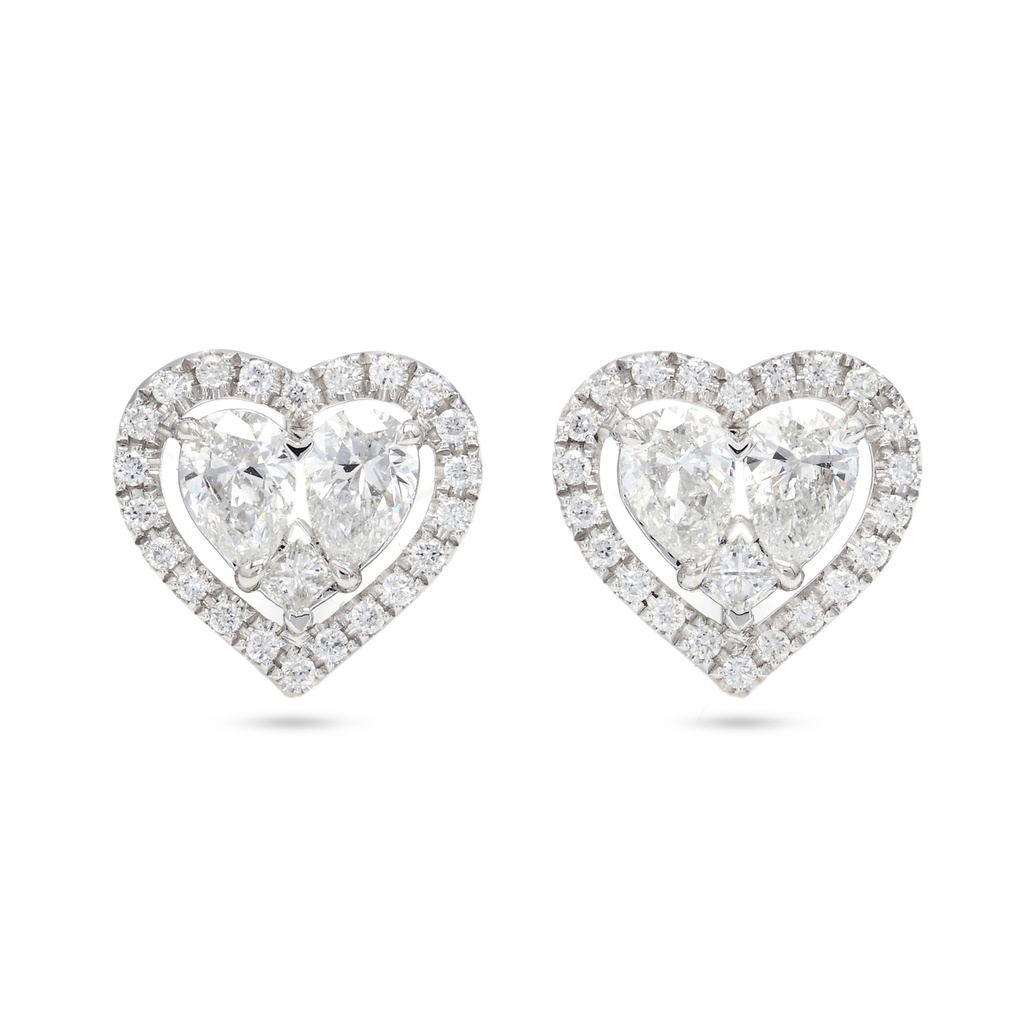 Halo Heart Diamond Studs