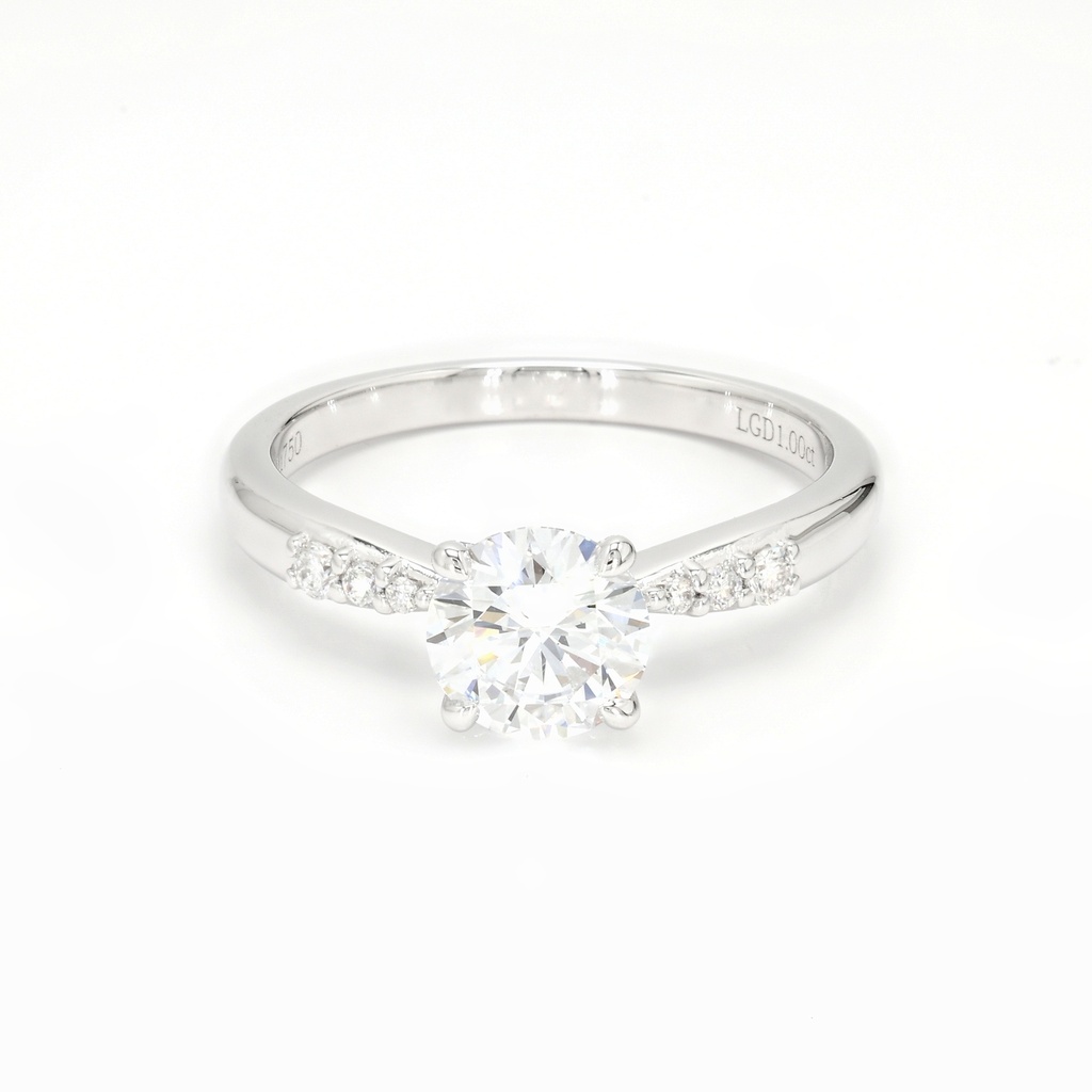 18K 1ct Round  Shaped Olivia Ring