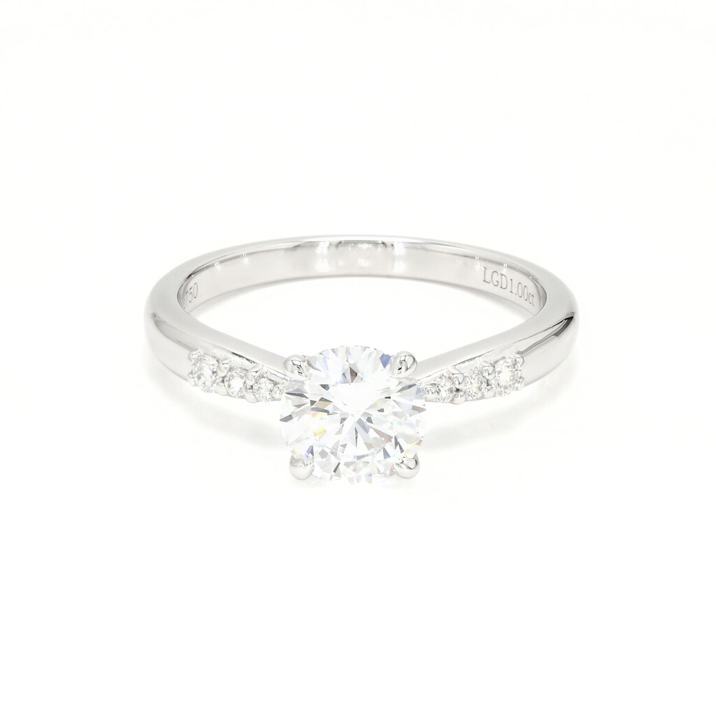 18K 1ct Round  Shaped Olivia Ring