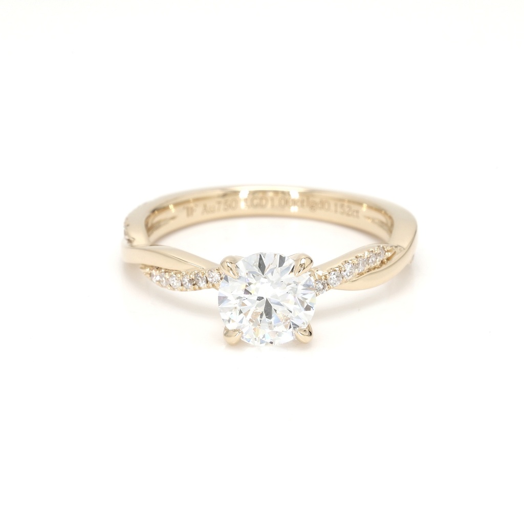 18K 1ct Round  Shaped Yves Ring