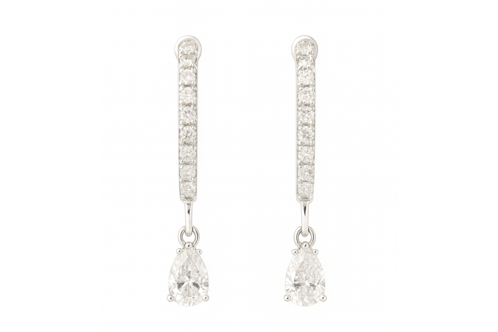 Pear Dangling Hoop Earrings