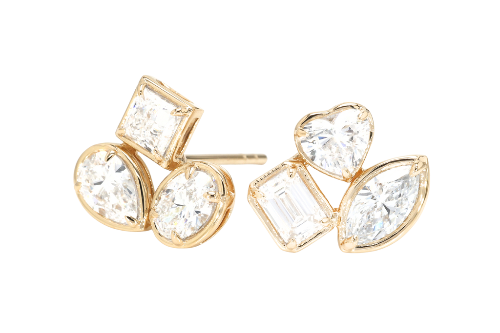 Mixed Shape Bezel Studs