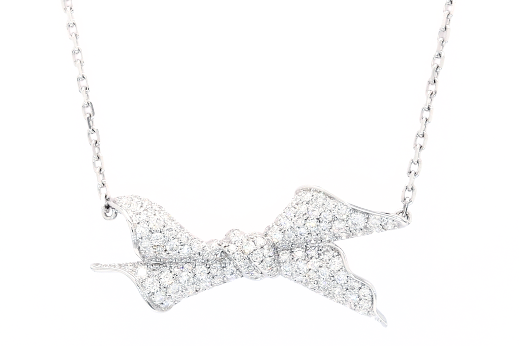 Bow Diamond Pendant Necklace