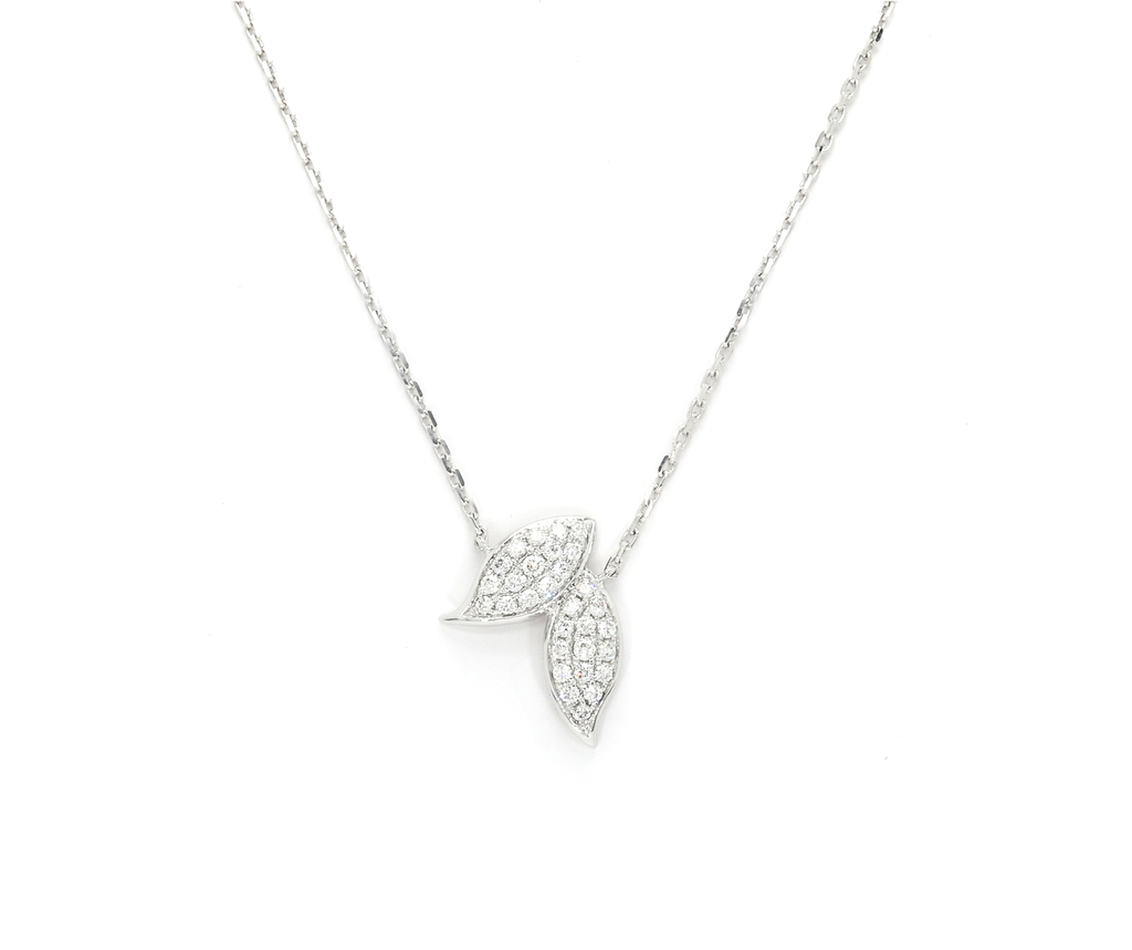 Pave Diamond Leaf Pendant