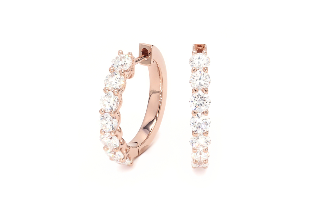 Round Diamond Hoop Earrings