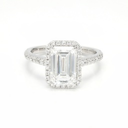 18K 2.59ct Emerald Halo Ring