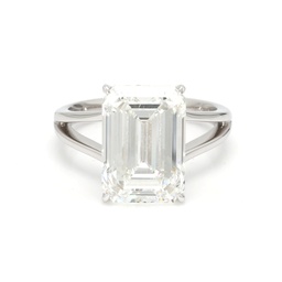 18K 7.14ct Emerald Shaped Christine Ring