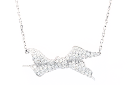 Bow Diamond Pendant Necklace