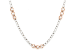 Two-Tone Cluster Tennis Necklace